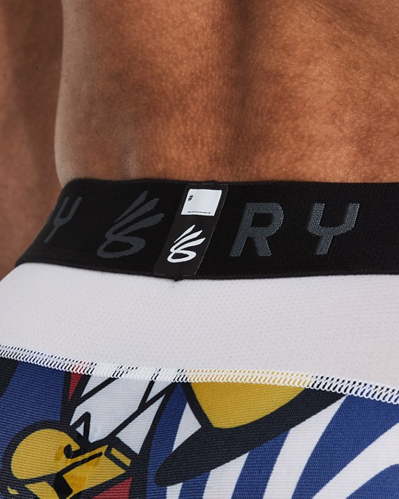 Men's Curry HeatGear® Printed Shorts in White image number 2